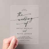 Boho Chic Modern Simple Clear Akryllic Wedding Acryleinladungen (Insitu (Handheld))