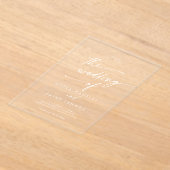 Boho Chic Modern Simple White Clear Wedding Acryleinladungen (Ablage )