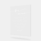 Boho Chic Modern Simple White Clear Wedding Bar Acrylschild (Winkel)