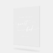 Boho Chic Modern White Clear Wedding Gästebuch Acrylschild (Winkel)