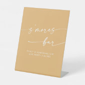 Boho Chic Modern Yellow Marigold Smores Hochzeit Sockelschild (Vorderseite)