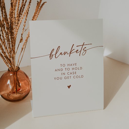 Boho Chic Moderne Bohemische Creme Blanket Hochzei Sockelschild