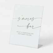 Boho Chic Moderne Grün- und Weiße Smores Hochzeit Sockelschild (Vorderseite)