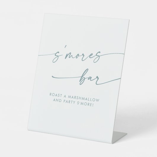 Boho Chic Moderne Hochzeit mit Aquamarinen und wei Sockelschild (Vorderseite)