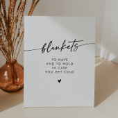 Boho Chic Moderne Schwarz-Weiß-Blanket-Hochzeit Sockelschild