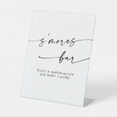 Boho Chic Moderne Schwarz-Weiß-Smores Hochzeit Sockelschild (Vorderseite)