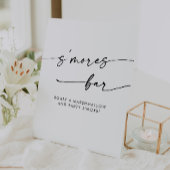 Boho Chic Moderne Schwarz-Weiß-Smores Hochzeit Sockelschild