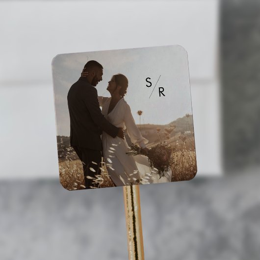 Boho Chic Monogram Foto Wedding Umschlag Aufkleber