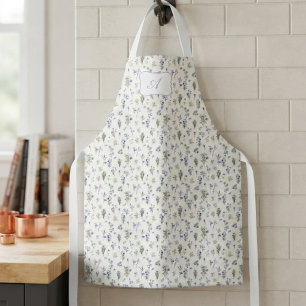 Boho-Chic-Monogramm-Wildflower-Blumenmuster Schürze