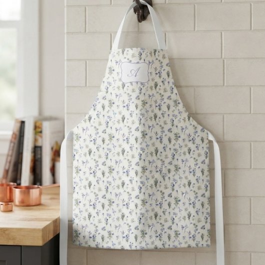 Boho-Chic-Monogramm-Wildflower-Blumenmuster Schürze