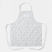 Boho-Chic-Monogramm-Wildflower-Blumenmuster Schürze (Vorderseite)
