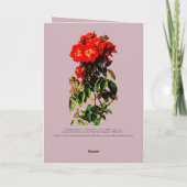 Boho Chic Mother's Day Rote Rosen Bouquet Mauve Karte (Rückseite)