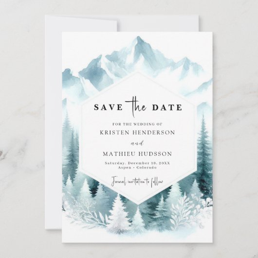 Boho Chic Mountain Wedding Save The Date (Vorderseite)