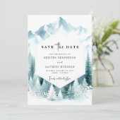 Boho Chic Mountain Wedding Save The Date (Stehend Vorderseite)