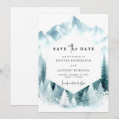 Boho Chic Mountain Wedding Save The Date (Vorne/Hinten)