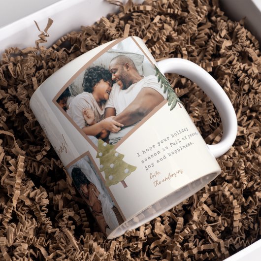 Boho Chic Multi Foto Weihnachtsbaum Kaffeetasse