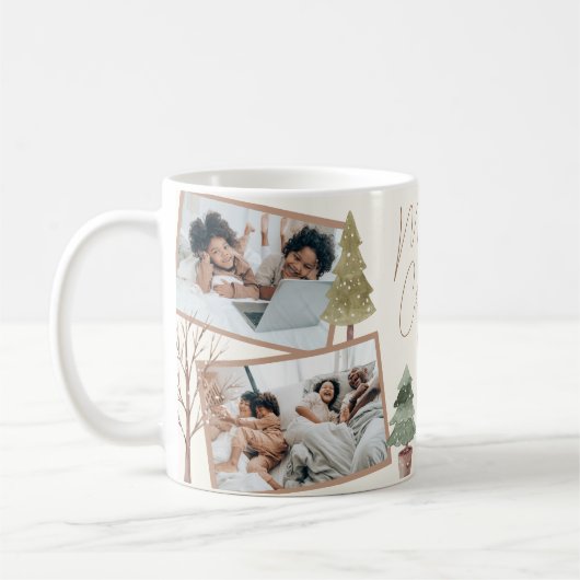 Boho Chic Multi Foto Weihnachtsbaum Kaffeetasse (Links)