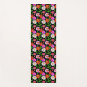 Boho Chic Multicolor Flowers with Leaves on Black Yogamatte (Vorderseite)