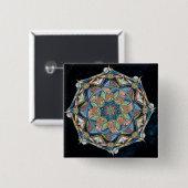 Boho-chic Multicolor Mandala Button (Vorne & Hinten)