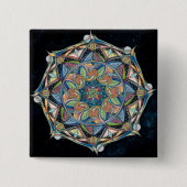 Boho-chic Multicolor Mandala Button (Vorderseite)