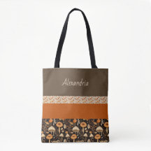 Boho-Chic Mushroom Muster Tote Bag
