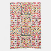 Boho-Chic-Muster im russischen Stil Geschirrtuch (Vertikal)