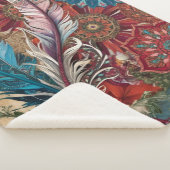 Boho Chic Mysterious Mandala Feather Sherpadecke (3/4)