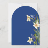 Boho Chic navy blue and white floral Wedding  Einladung (Rückseite)