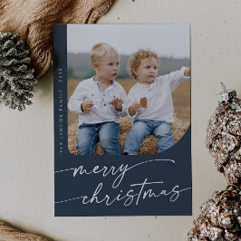 Boho Chic Navy Blue DIY Einfaches Foto Weihnachten