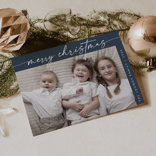 Boho Chic Navy Blue Foto Spaß Weihnachten