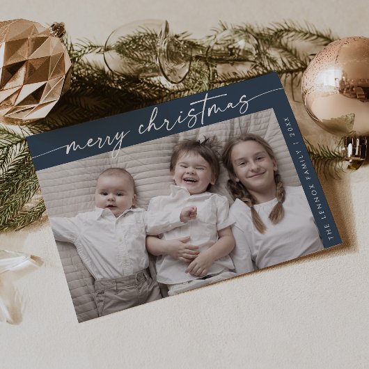 Boho Chic Navy Blue Foto Spaß Weihnachten