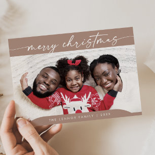 Boho Chic Neutral Easy Modern Foto Weihnachten
