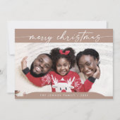 Boho Chic Neutral Easy Modern Foto Weihnachten (Vorderseite)