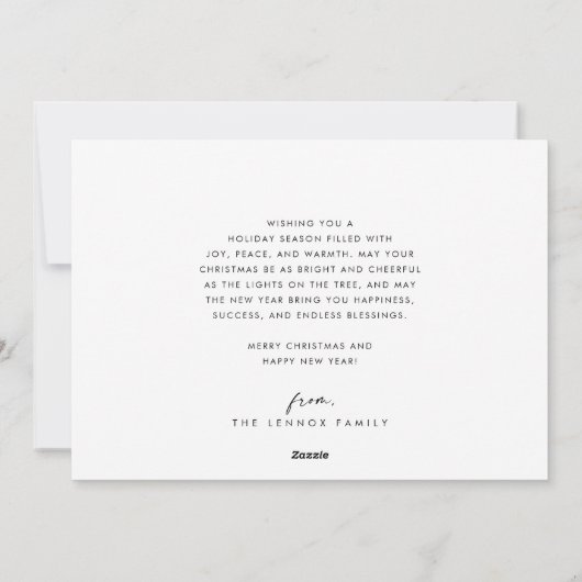 Boho Chic Neutral Foto Spaß Weihnachten (Rückseite)