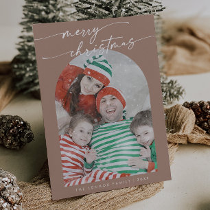 Boho Chic Neutral Fun Family Foto Weihnachten