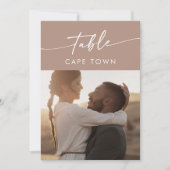 Boho Chic Neutral Taupe Foto Tischnummern (Vorderseite)