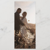 Boho Chic Neutral Taupe Foto Wedding Menükarte (Rückseite)