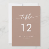 Boho Chic Neutral Taupe Hochzeitsschulen Tischnumm Einladung (Vorderseite)