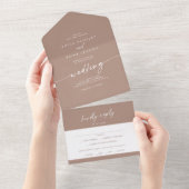 Boho Chic Neutral Taupe Meal Choice UAWG Wedding All In One Einladung (Abreißen)