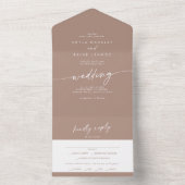 Boho Chic Neutral Taupe Meal Choice UAWG Wedding All In One Einladung (Innen Boden)