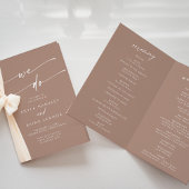 Boho Chic neutrale Taupe wir falten Hochzeit Programm