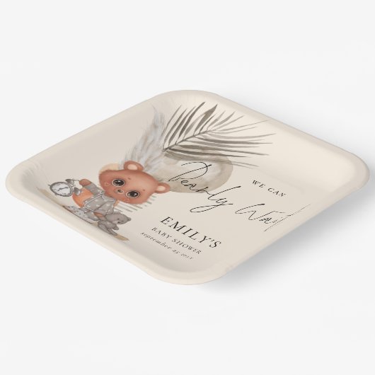 Boho Chic Niedlich, wir können frühes Abwarten Bab Pappteller (Gewinkelt)