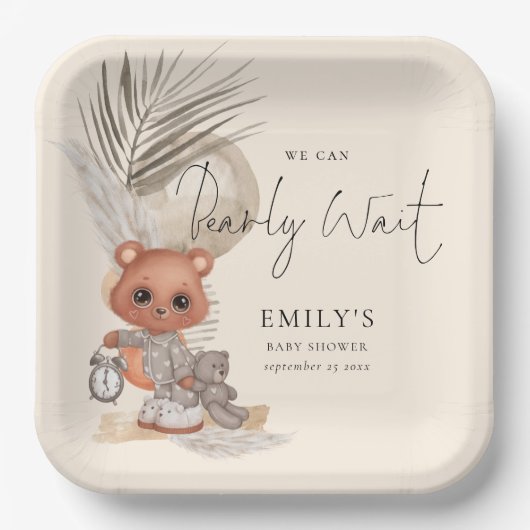 Boho Chic Niedlich, wir können frühes Abwarten Bab Pappteller (Vorderseite)