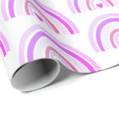 Boho Chic Niedliches Lila Rainbow Wrapping Paper Geschenkpapier (Rolleneckpunkt)