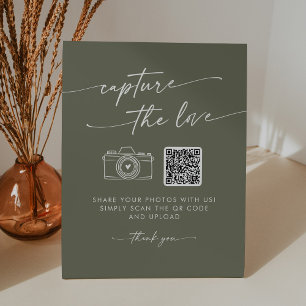 Boho Chic Olive Green Capture the Liebe Wedding Sockelschild