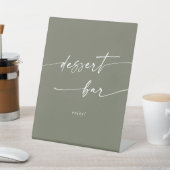 Boho Chic Olive Green Dessert Bar Wedding Sockelschild (In SItu)