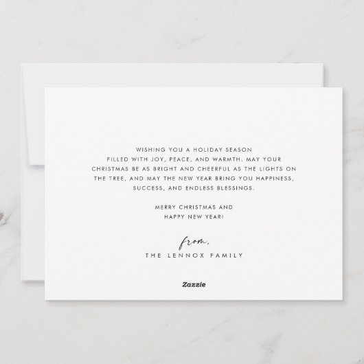 Boho Chic Olive Green Foto Boho Frohe Weihnachten (Rückseite)