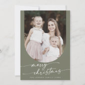 Boho Chic Olive Green Foto Boho Weihnachten (Vorderseite)