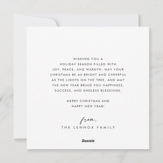 Boho Chic Olive Green Foto Niedlich Weihnachten (Rückseite)