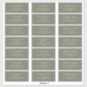 Boho Chic Olive Green Guest Address Labels (Blatt)